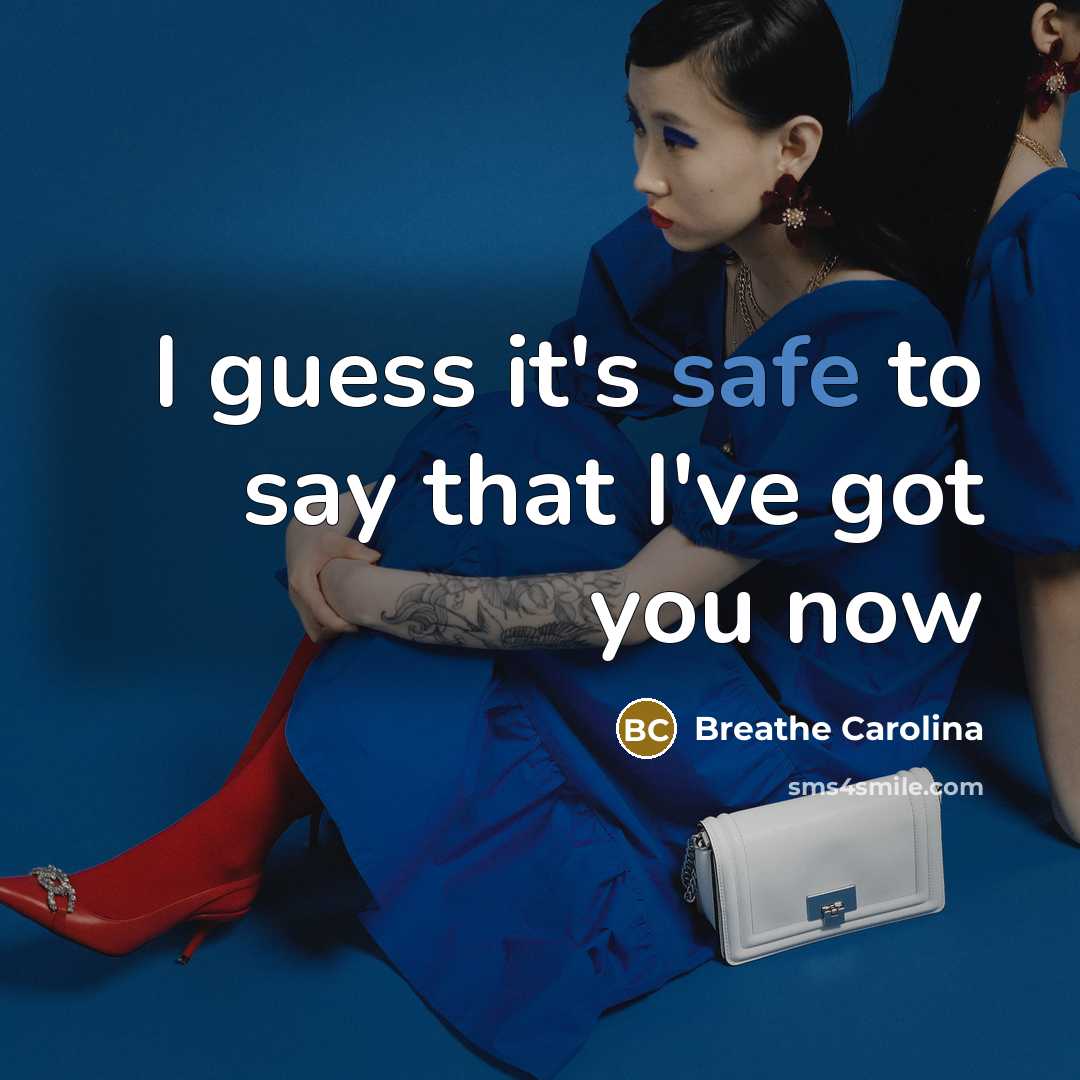 “I guess it's safe to say that I've got you…” quote by Breathe Carolina