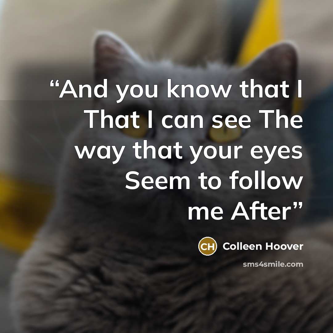 “And you know that I That I can see The way that your eyes Seem to follow me After” quote by Colleen Hoover