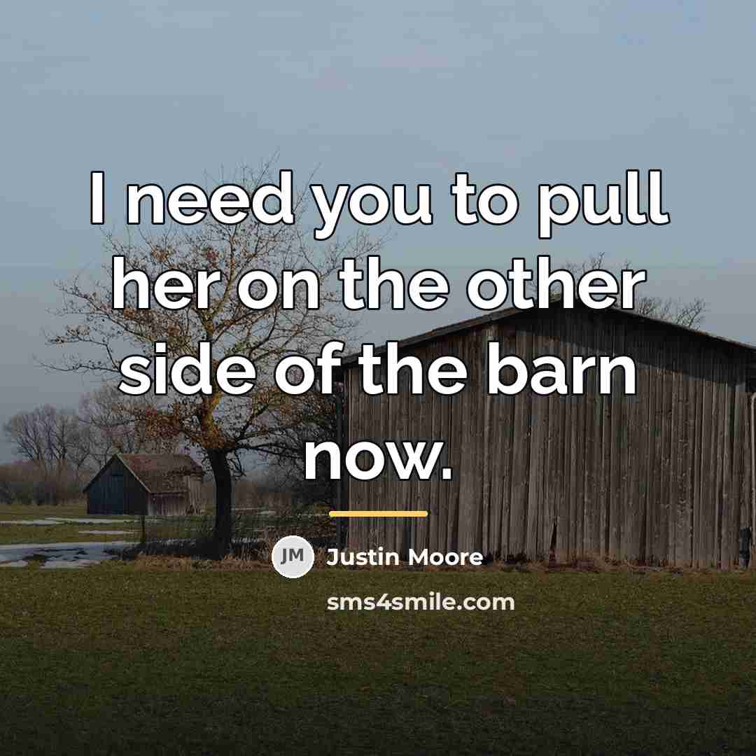 “I need you to pull her on the other side…” quote by Justin Moore