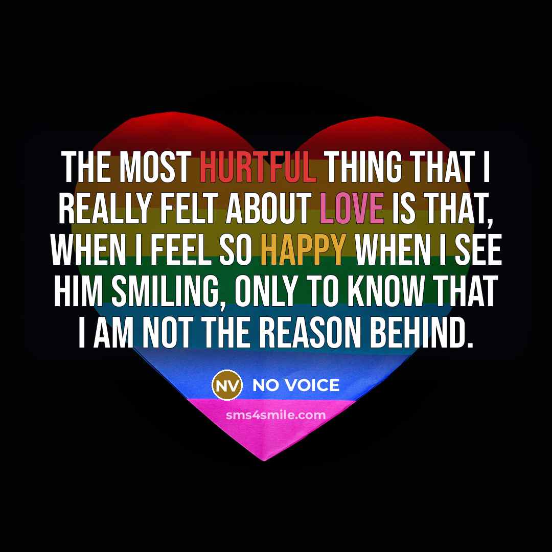 “The most hurtful thing that I really felt about Love…” quote by NO VOICE