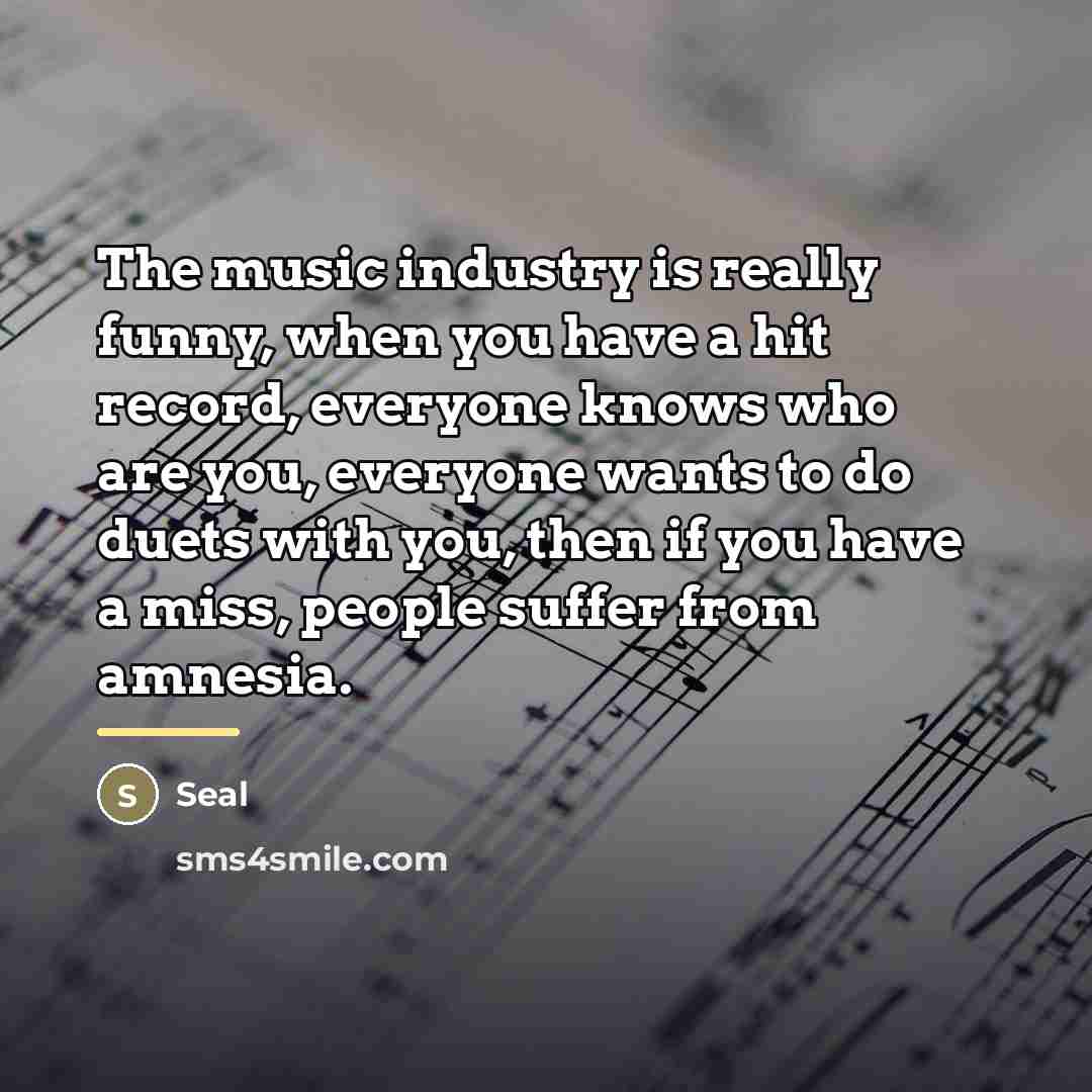 “The music industry is really funny, when you have a…” quote by Seal