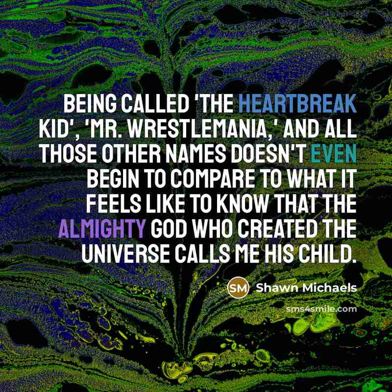 “Being called 'The Heartbreak Kid', 'Mr. Wrestlemania,' and all those…” quote by Shawn Michaels