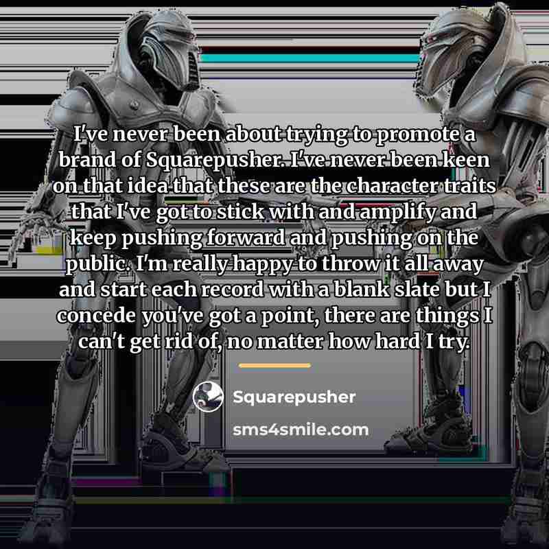 “I've never been about trying to promote a brand of…” quote by Squarepusher