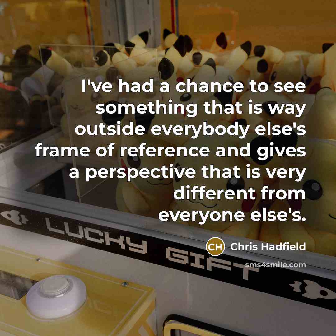 “I've had a chance to see something that is way…” quote by Chris Hadfield