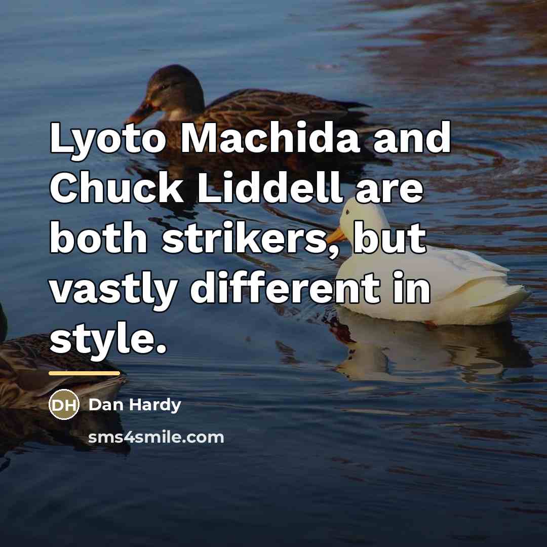 “Lyoto Machida and Chuck Liddell are both strikers, but vastly…” quote by Dan Hardy