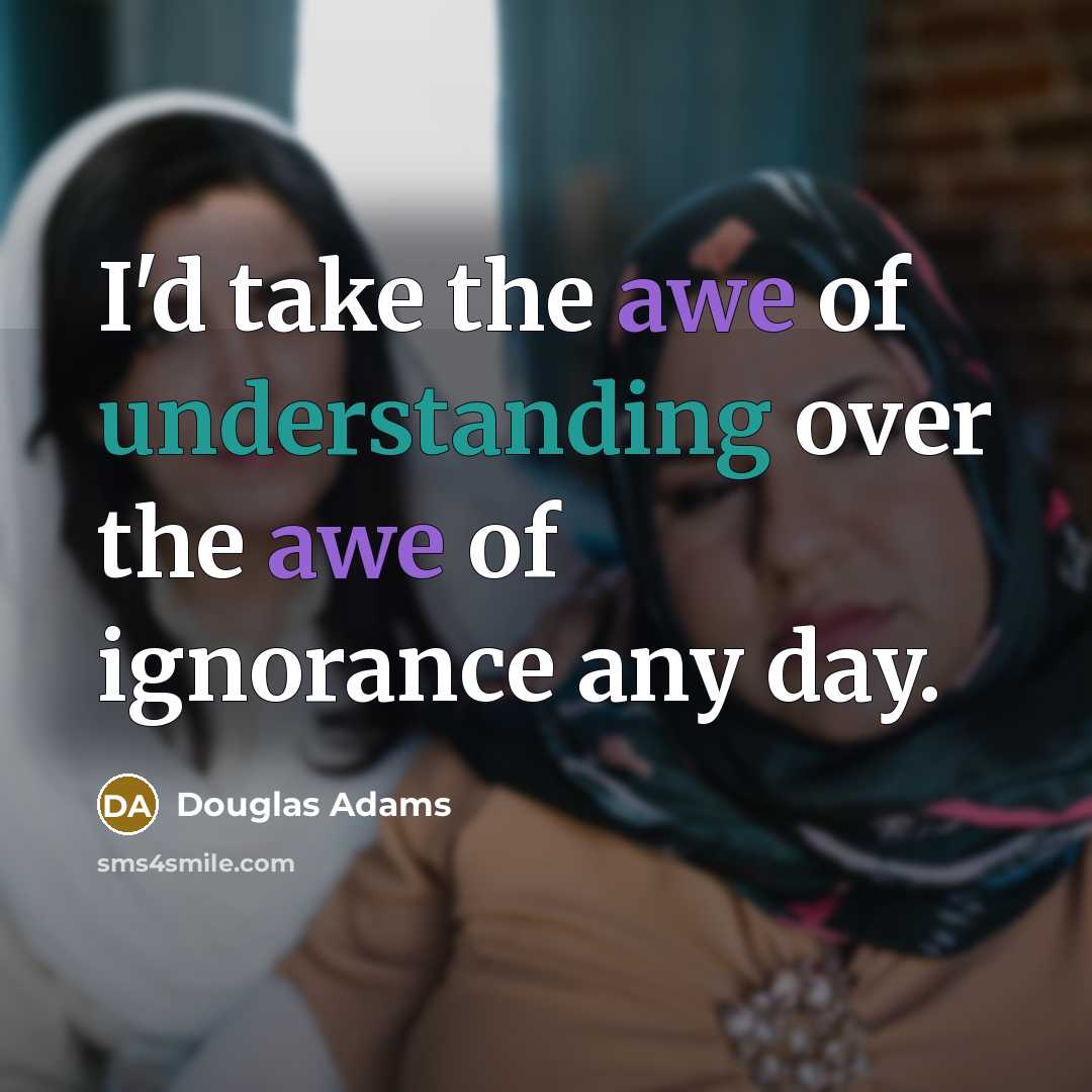 “I'd take the awe of understanding over the awe of…” quote by Douglas Adams