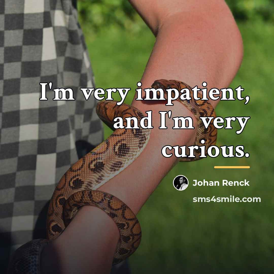 “I'm very impatient, and I'm very curious.…” quote by Johan Renck