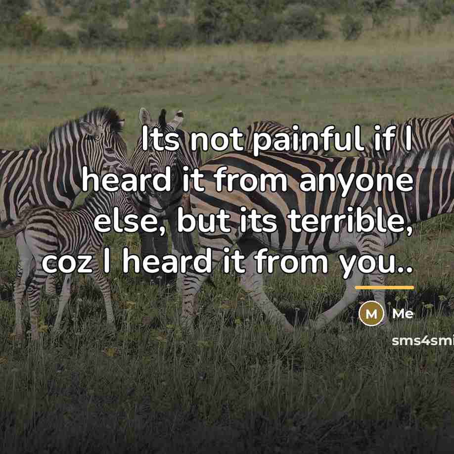 “Its not painful if I heard it from anyone else,…” quote by Me