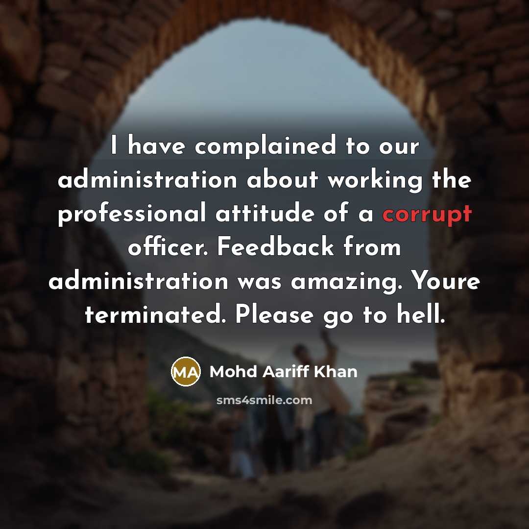 “I have complained to our administration about working the professional…” quote by Mohd Aariff Khan