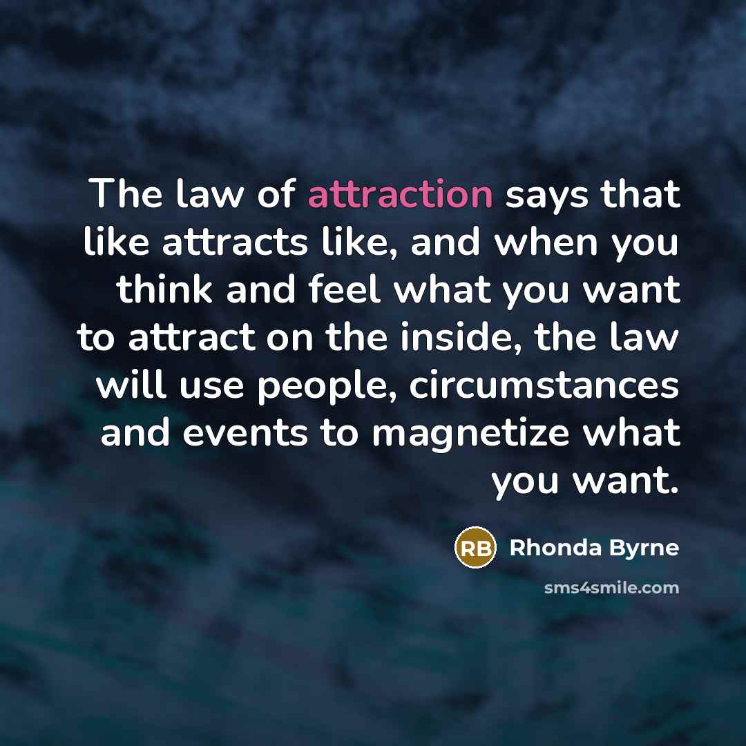 “The law of attraction says that like attracts like, and…” quote by Rhonda Byrne