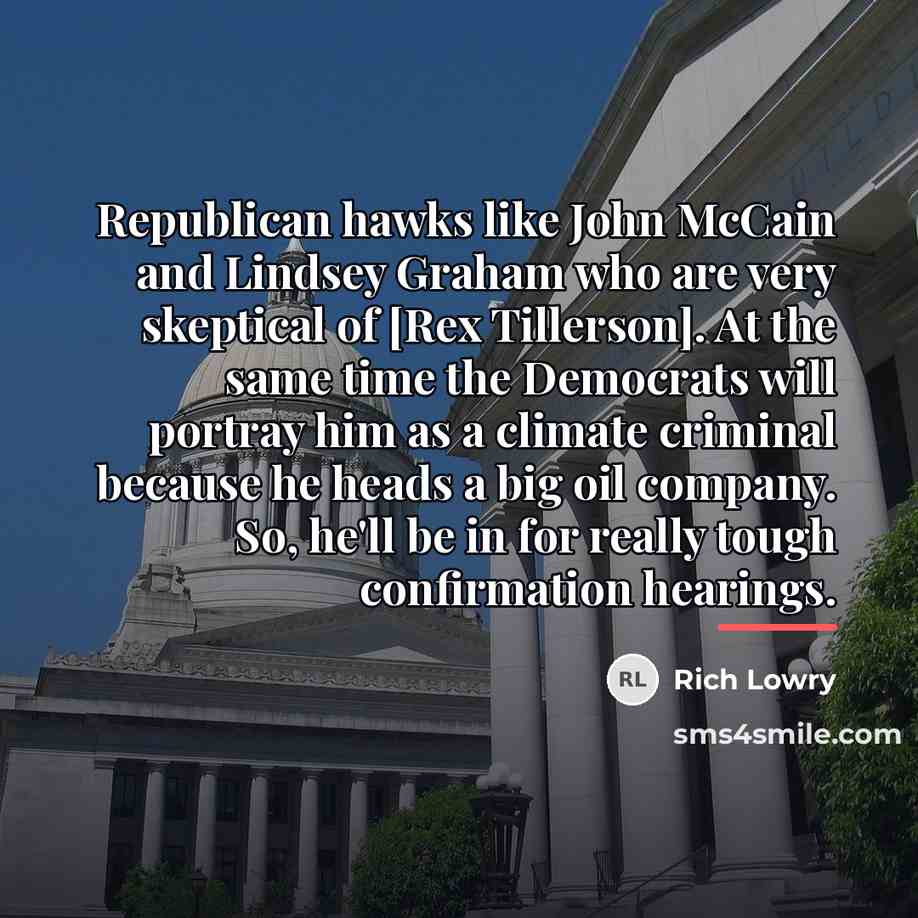 “Republican hawks like John McCain and Lindsey Graham who are…” quote by Rich Lowry