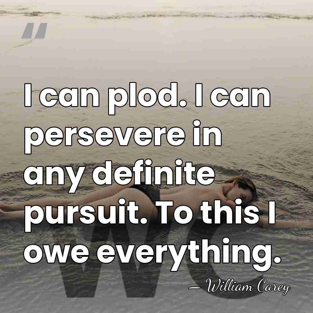 I can plod. I can persevere in any definite pursuit. To this&hellip; - William Carey