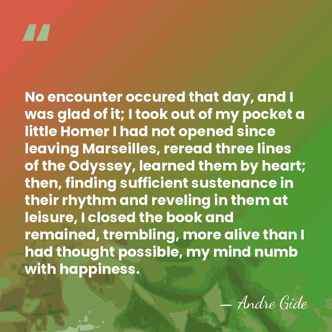 No encounter occured that day, and I was glad of it; I&hellip; - Andre Gide