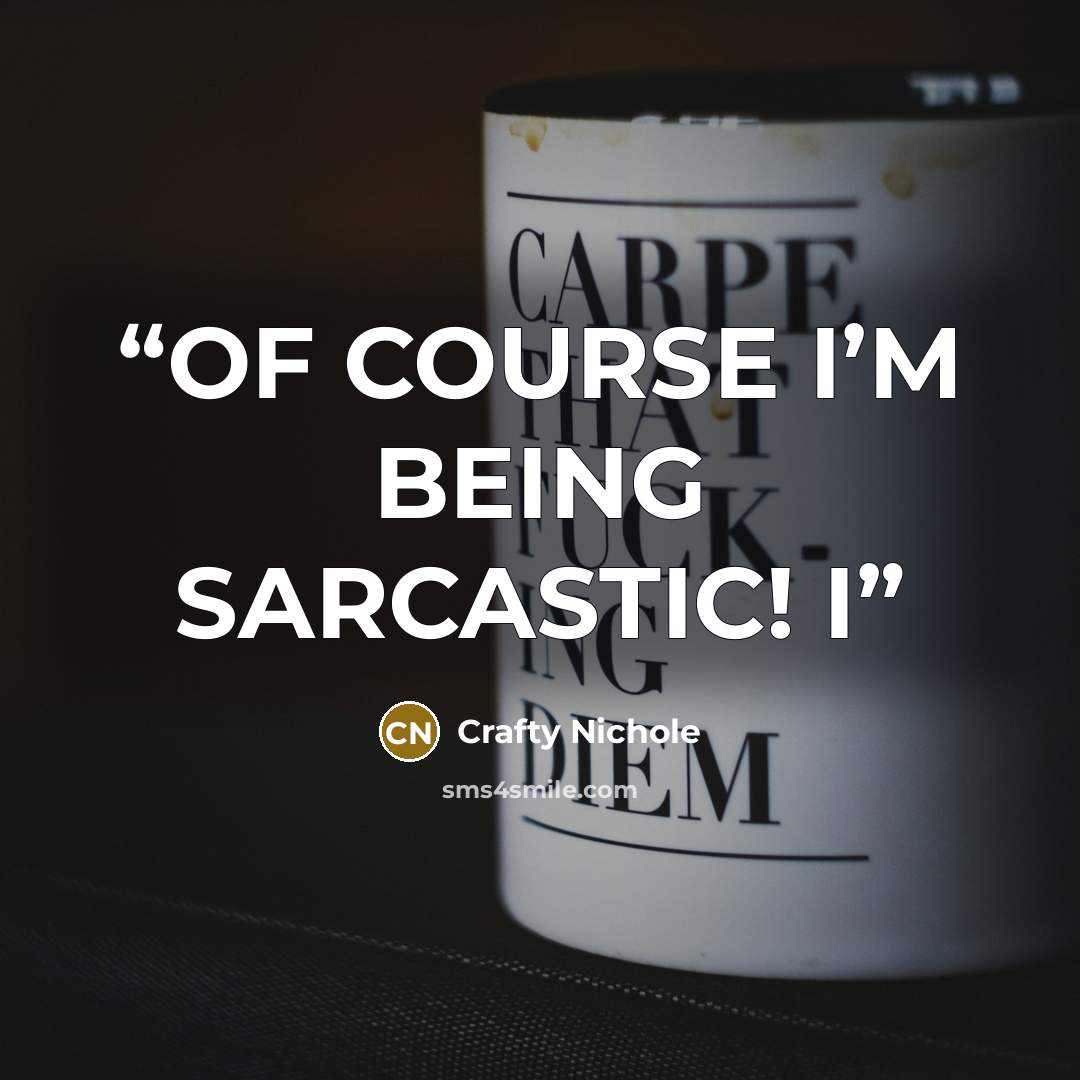 “OF COURSE I’M BEING SARCASTIC! I” quote by Crafty Nichole