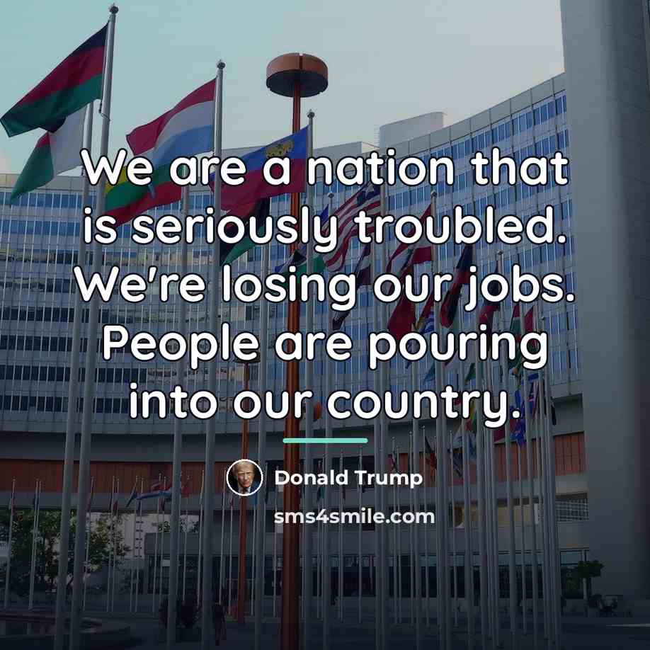 “We are a nation that is seriously troubled. We're losing…” quote by Donald Trump