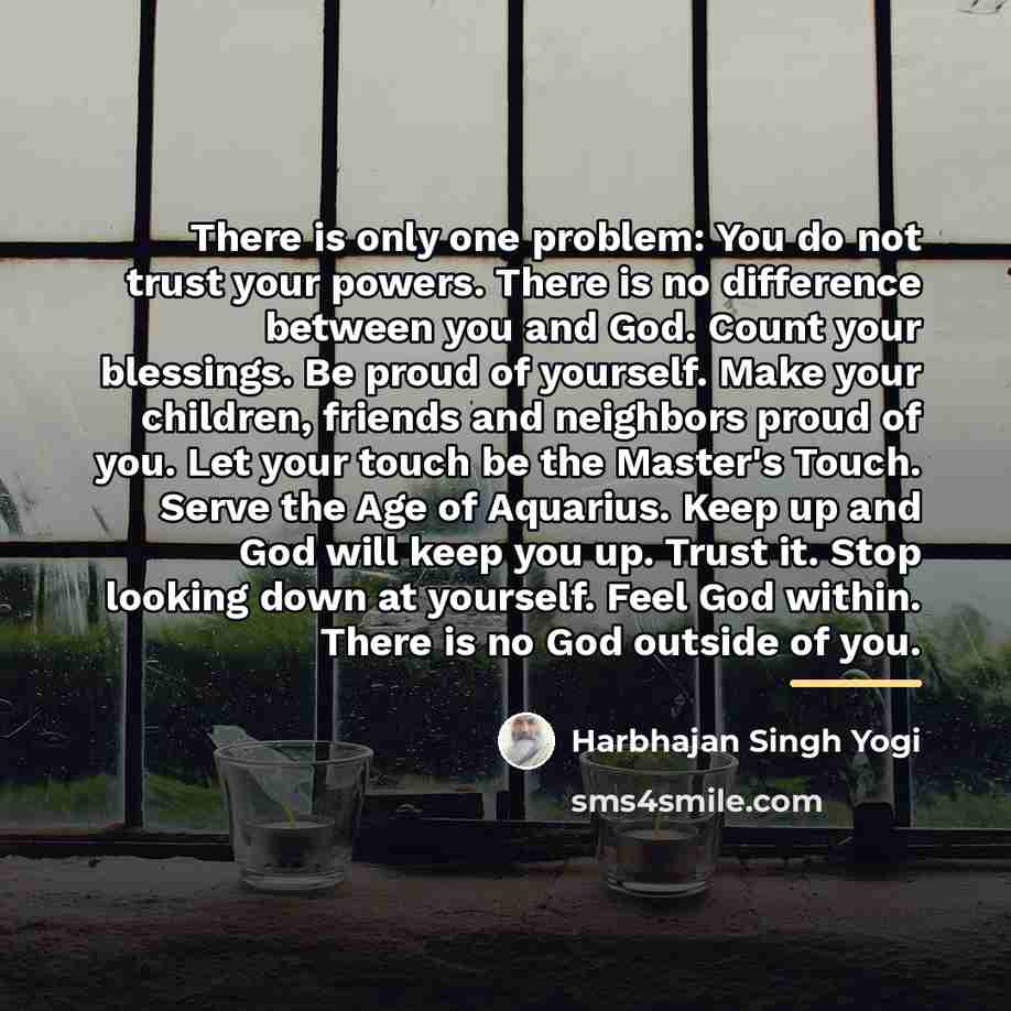 “There is only one problem: You do not trust your…” quote by Harbhajan Singh Yogi