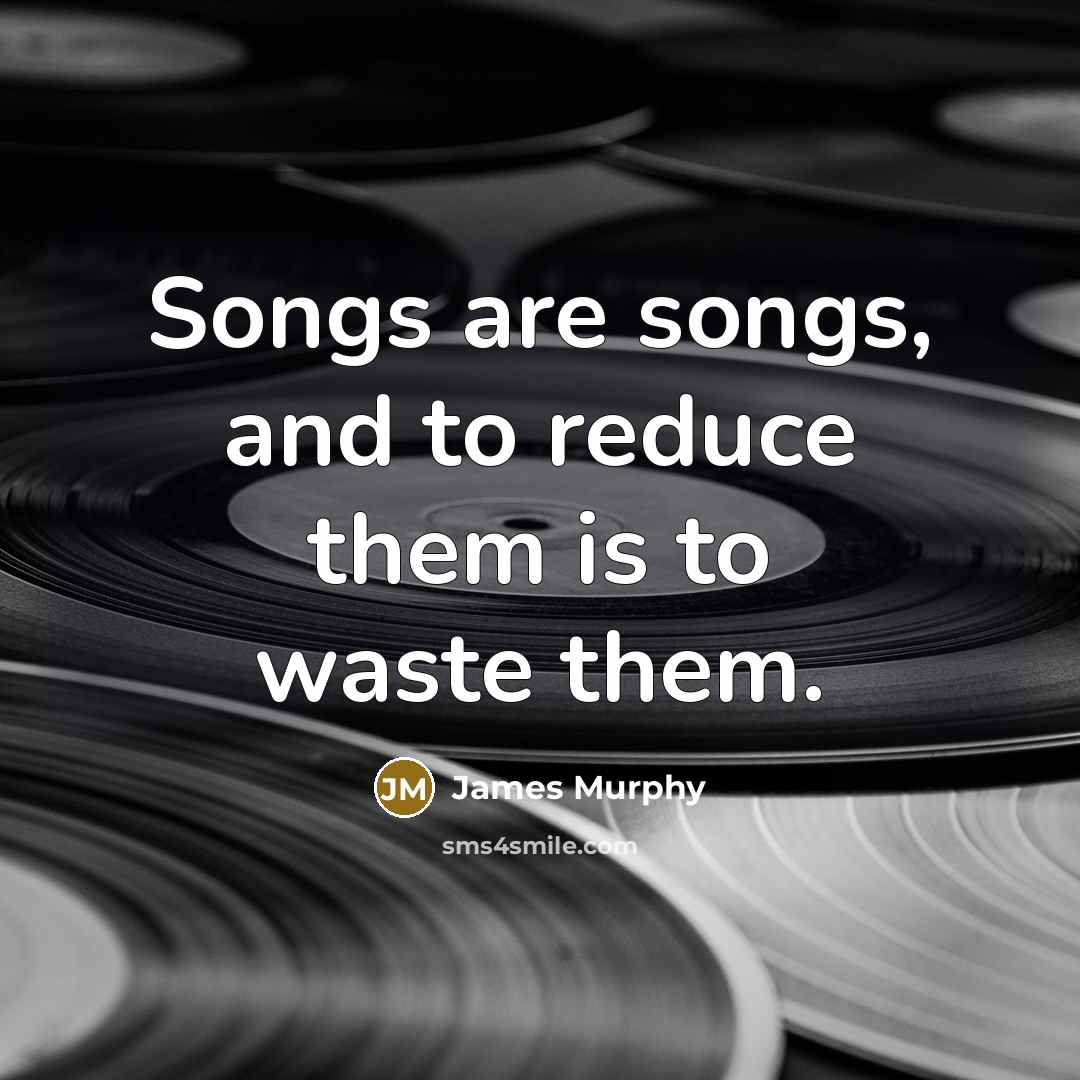 “Songs are songs, and to reduce them is to waste…” quote by James Murphy