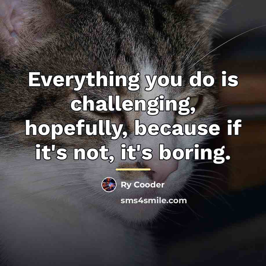 “Everything you do is challenging, hopefully, because if it's not,…” quote by Ry Cooder