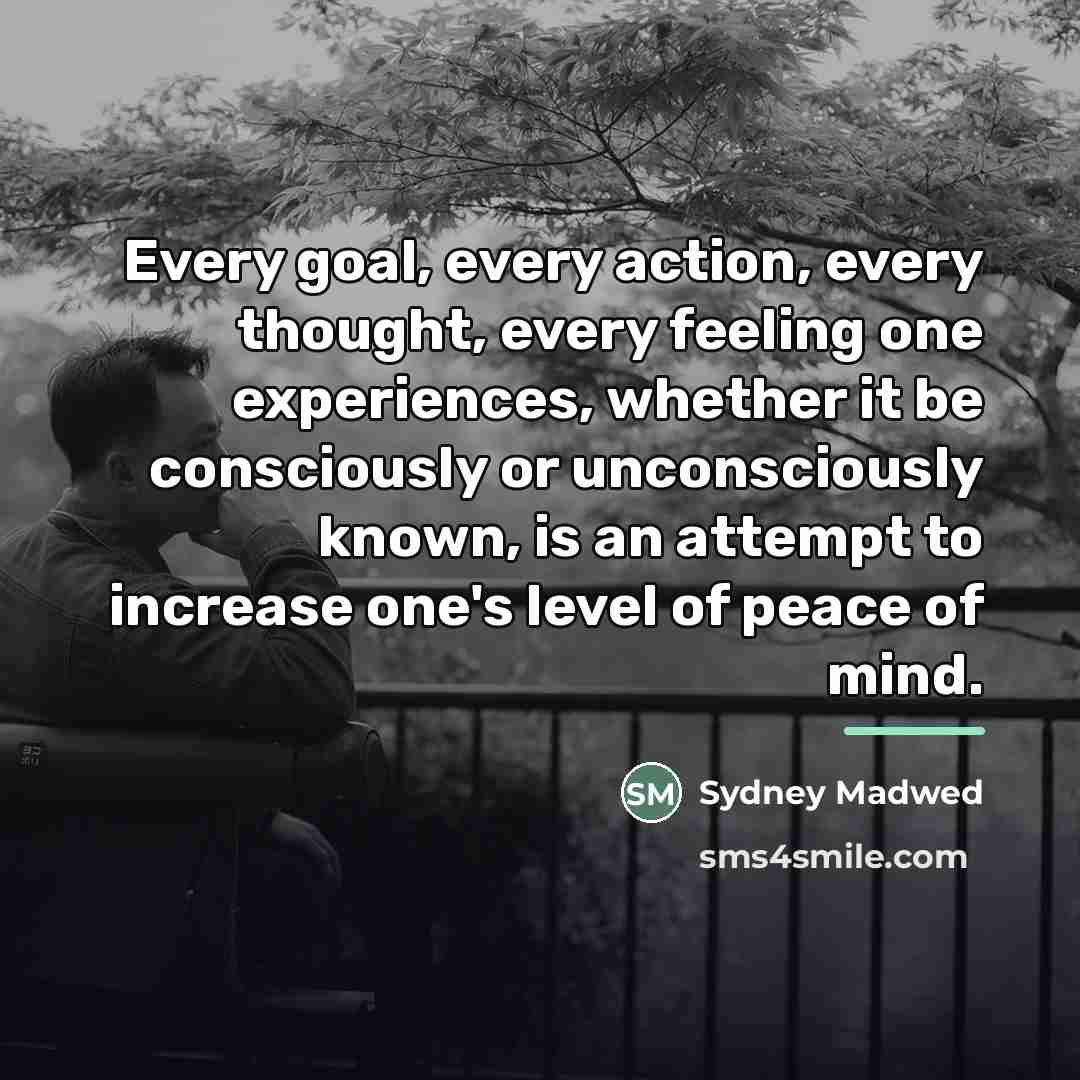 “Every goal, every action, every thought, every feeling one experiences,…” quote by Sydney Madwed