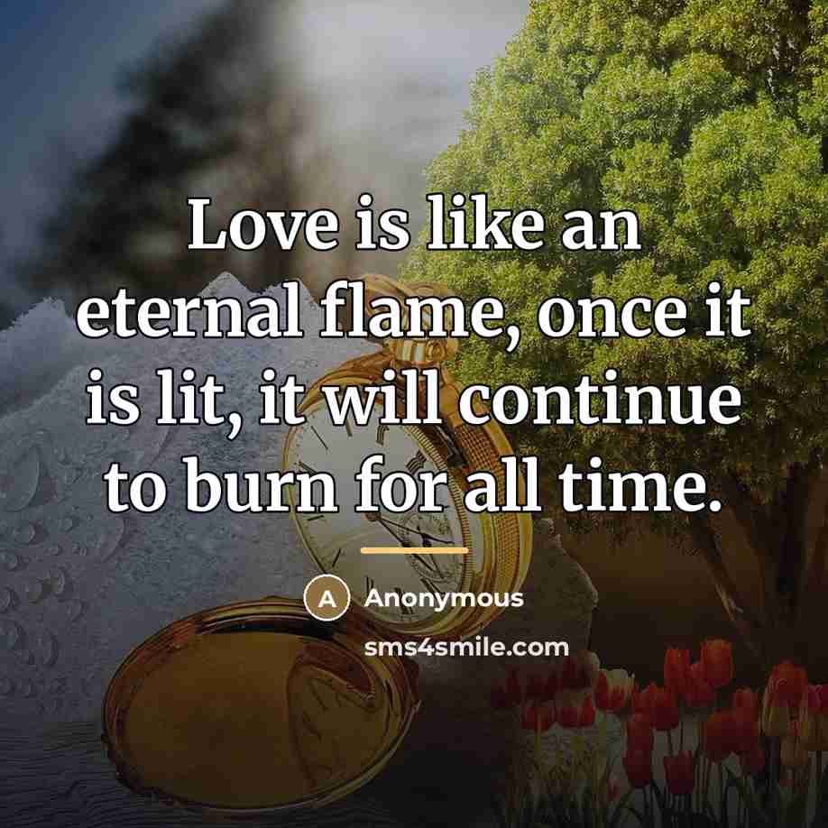 “Love is like an eternal flame, once it is lit,…” quote by Anonymous