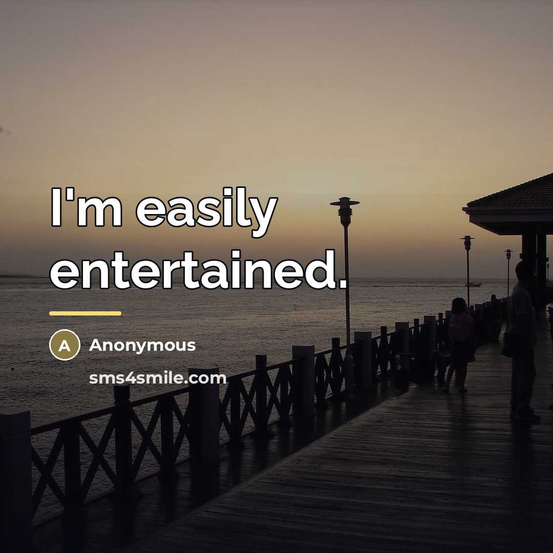 “I'm easily entertained.…” quote by Anonymous