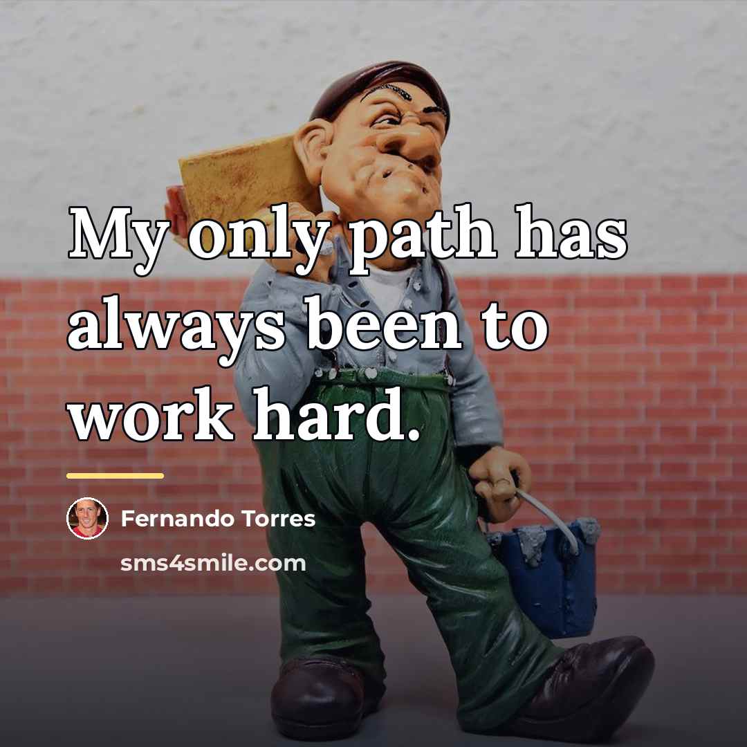 “My only path has always been to work hard.…” quote by Fernando Torres