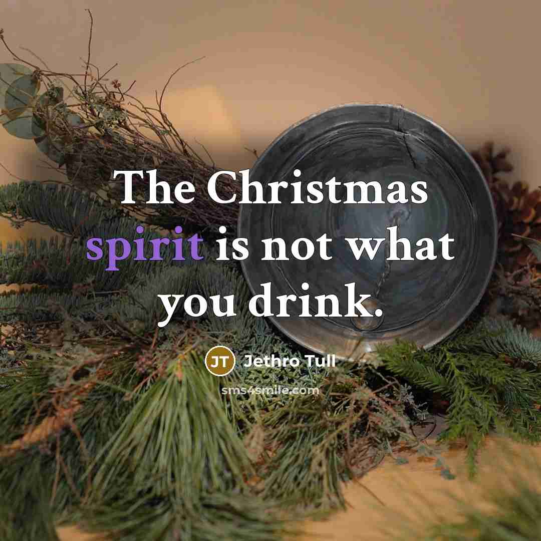 “The Christmas spirit is not what you drink.…” quote by Jethro Tull