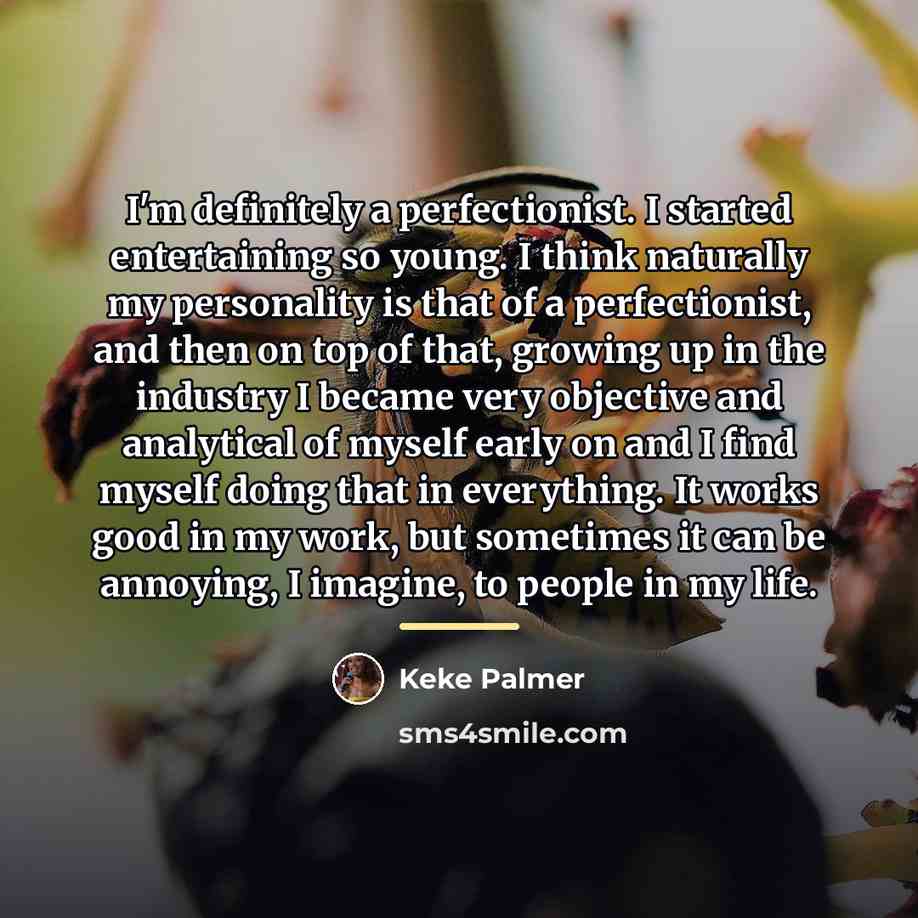 “I'm definitely a perfectionist. I started entertaining so young. I…” quote by Keke Palmer