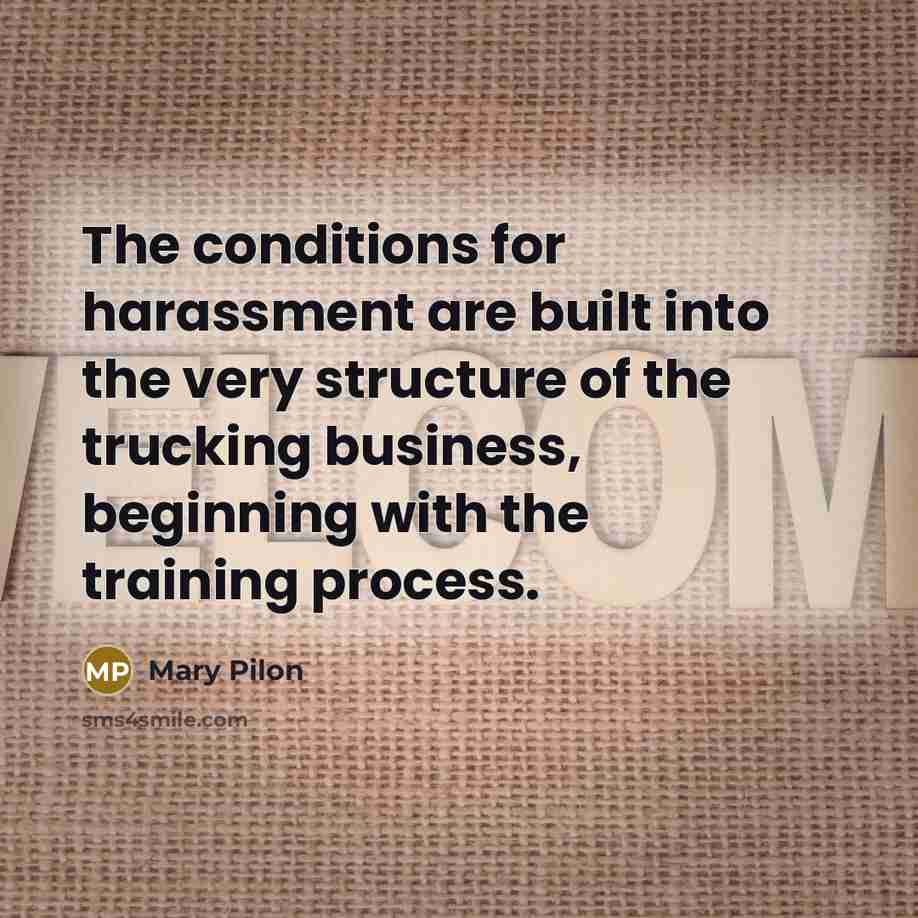 “The conditions for harassment are built into the very structure…” quote by Mary Pilon