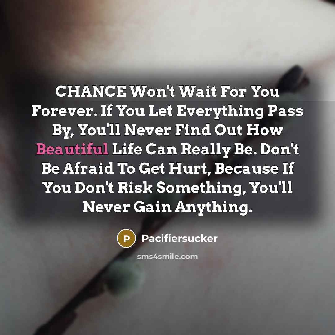 “CHANCE Won't Wait For You Forever. If You Let Everything…” quote by Pacifiersucker