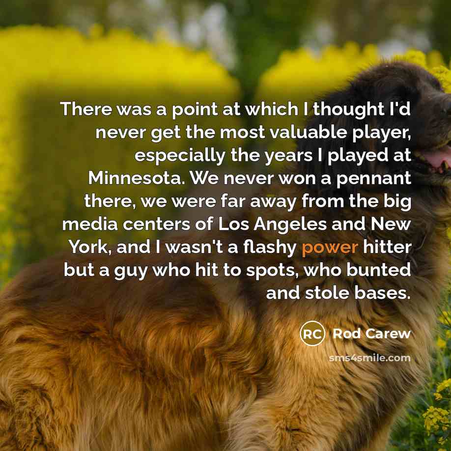 “There was a point at which I thought I'd never…” quote by Rod Carew
