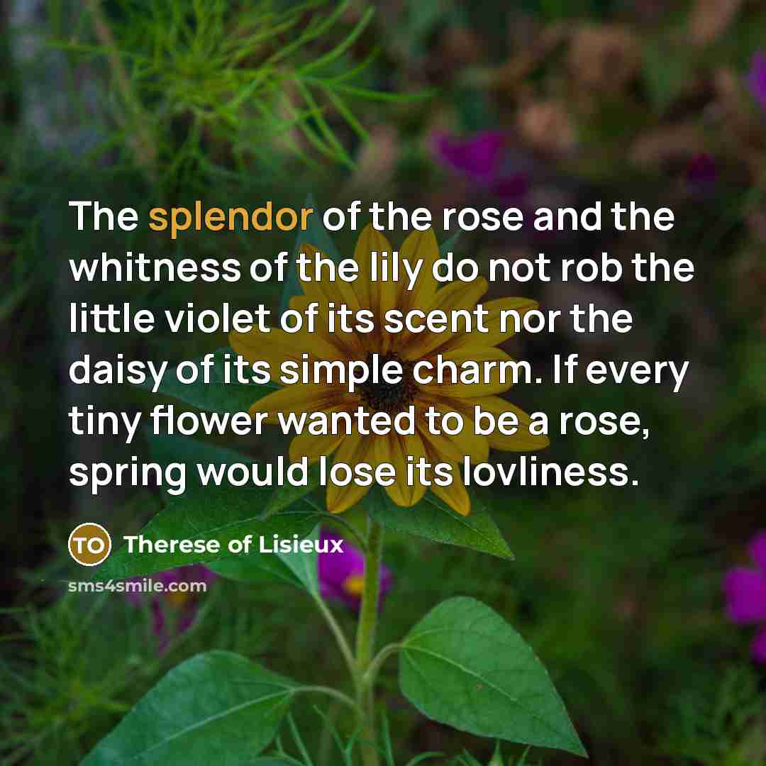 “The splendor of the rose and the whitness of the…” quote by Therese Of Lisieux