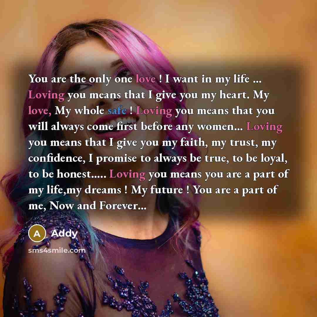 “You are the only one love ! I want in…” quote by Addy