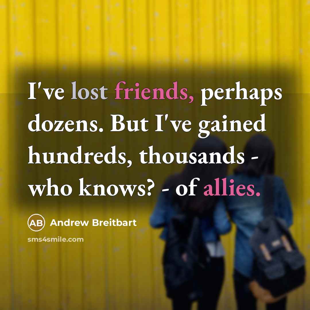 “I've lost friends, perhaps dozens. But I've gained hundreds, thousands…” quote by Andrew Breitbart