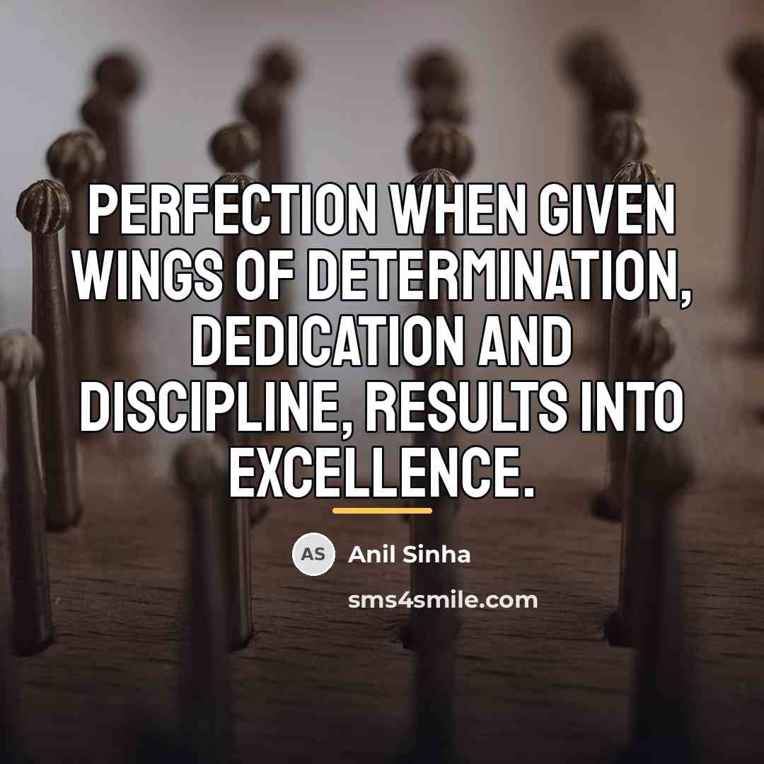 “Perfection when given wings of determination, dedication and discipline, results…” quote by Anil Sinha