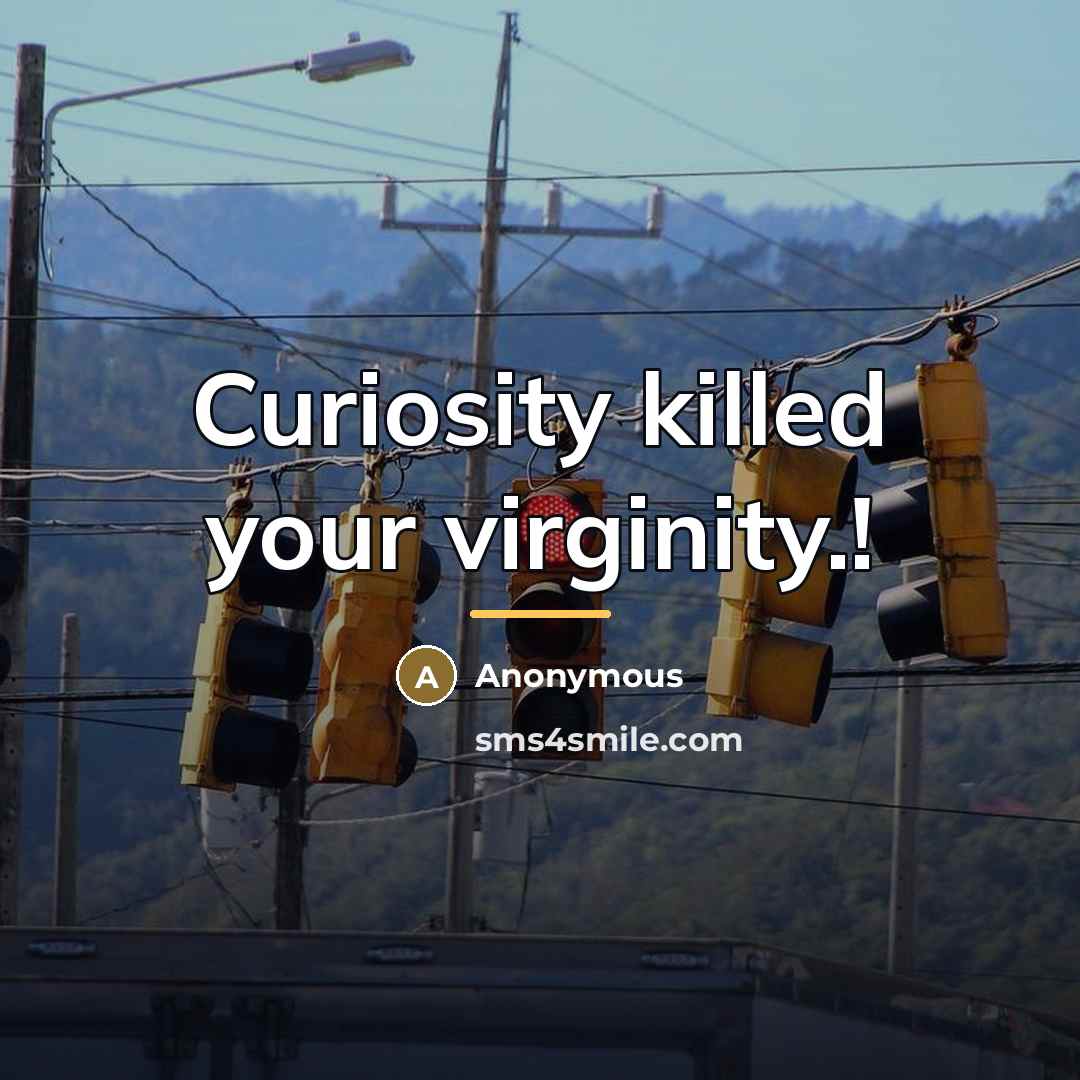 “Curiosity killed your virginity.!…” quote by Anonymous