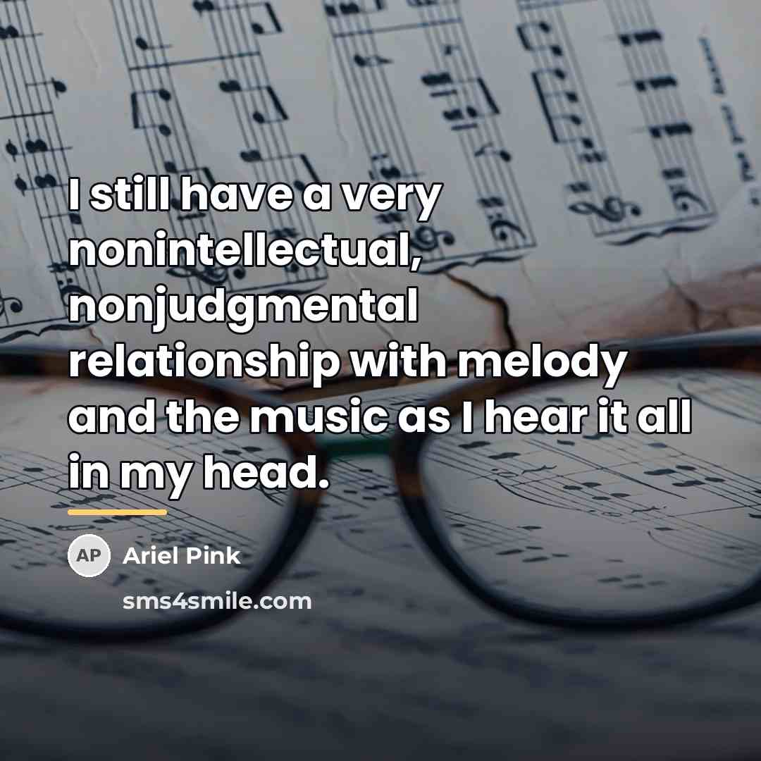“I still have a very nonintellectual, nonjudgmental relationship with melody…” quote by Ariel Pink