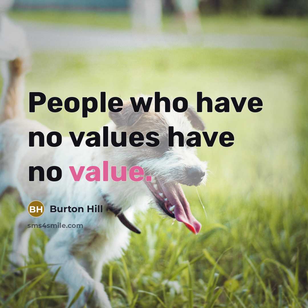 “People who have no values have no value.…” quote by Burton Hill
