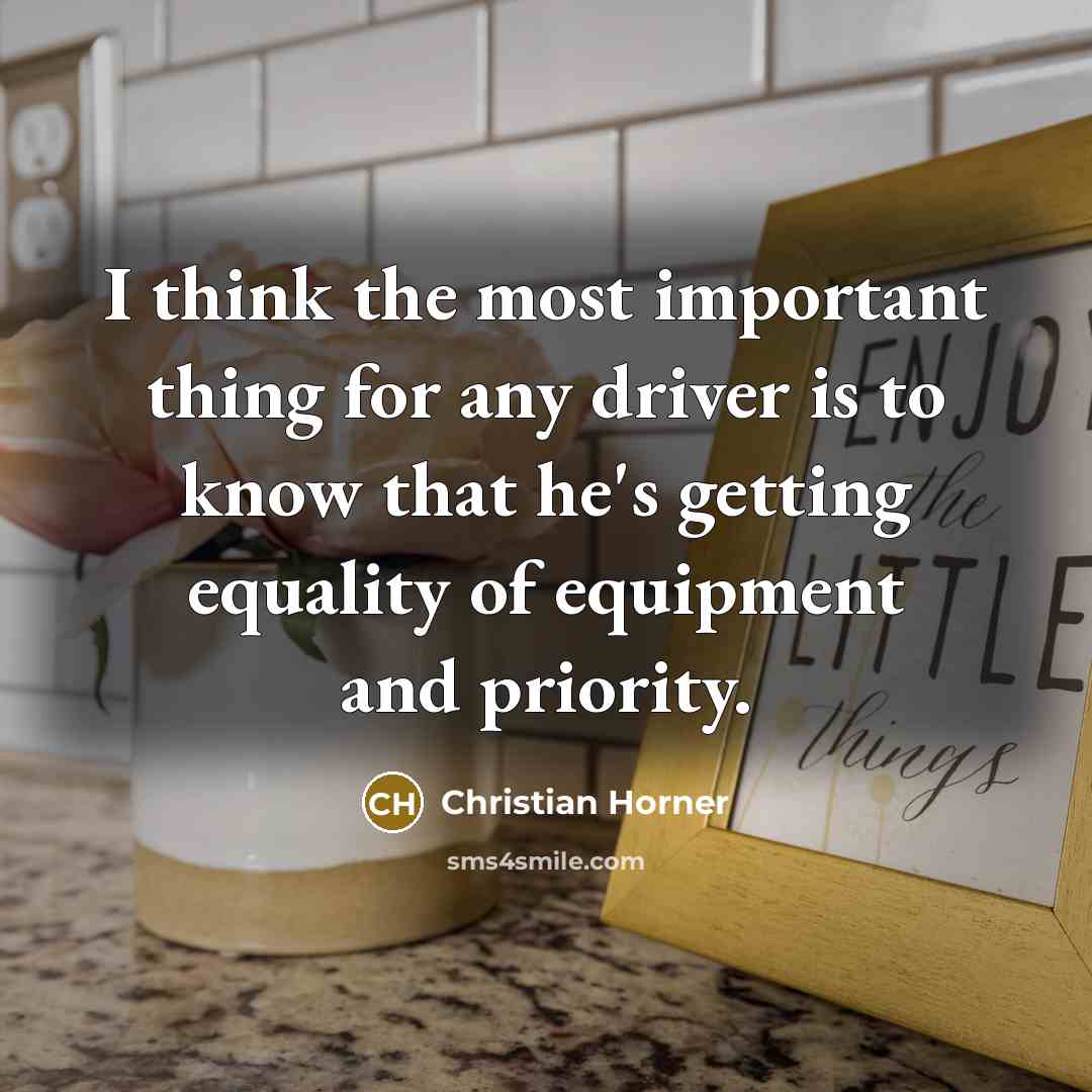 “I think the most important thing for any driver is…” quote by Christian Horner