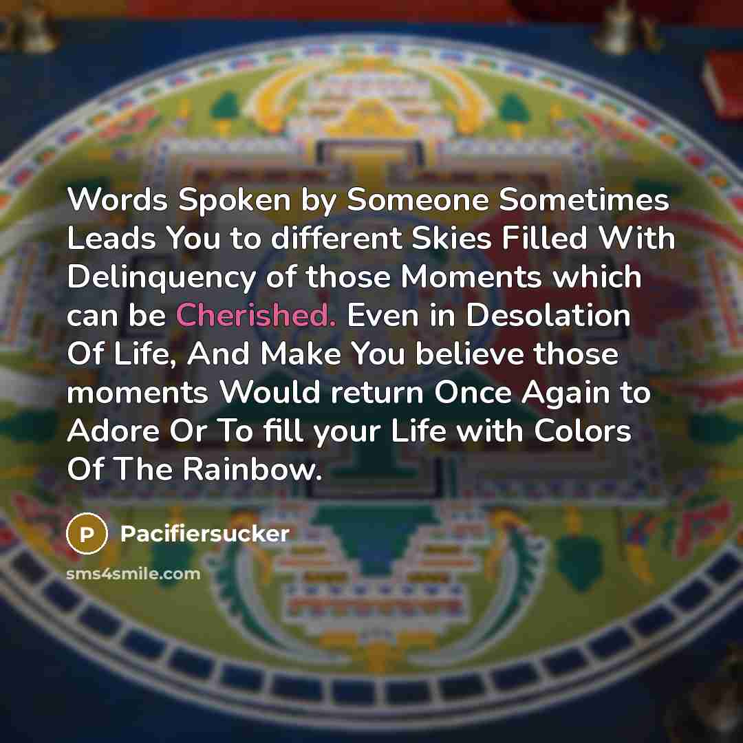 “Words Spoken by Someone Sometimes Leads You to different Skies…” quote by Pacifiersucker
