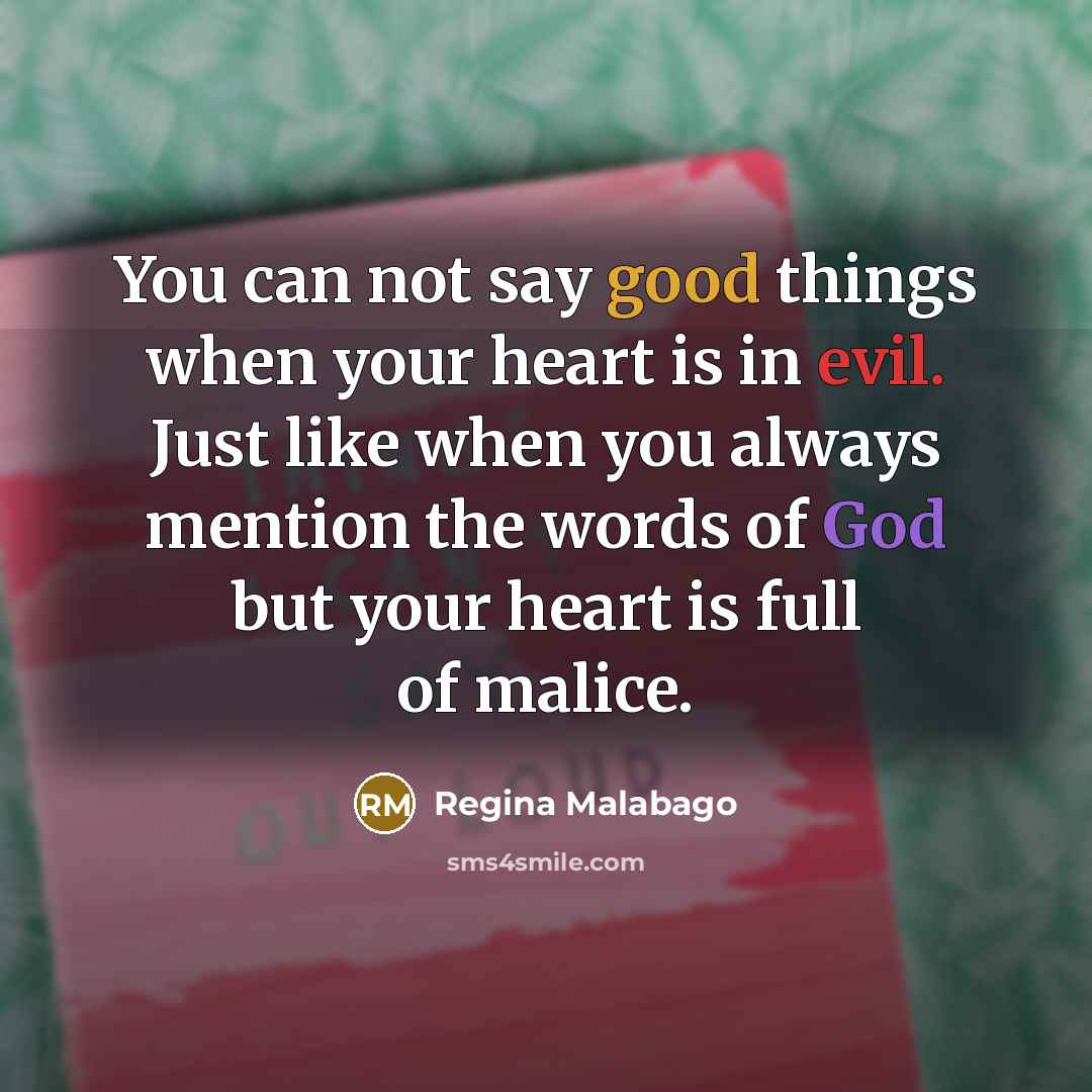“You can not say good things when your heart is…” quote by Regina Malabago