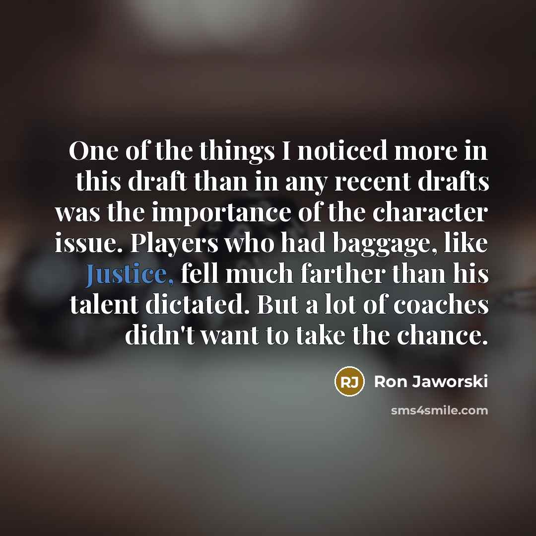 “One of the things I noticed more in this draft…” quote by Ron Jaworski