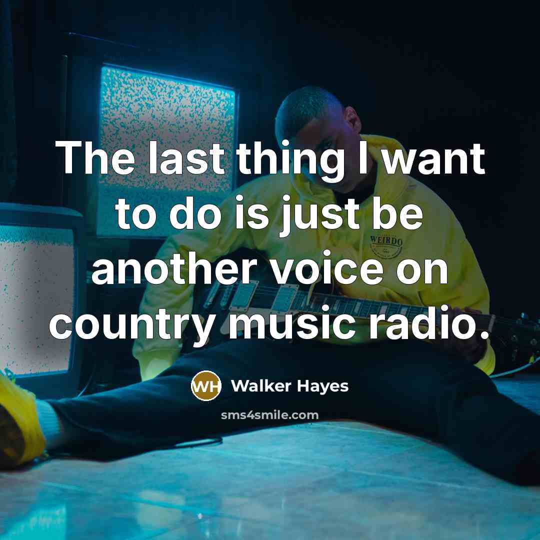 “The last thing I want to do is just be…” quote by Walker Hayes