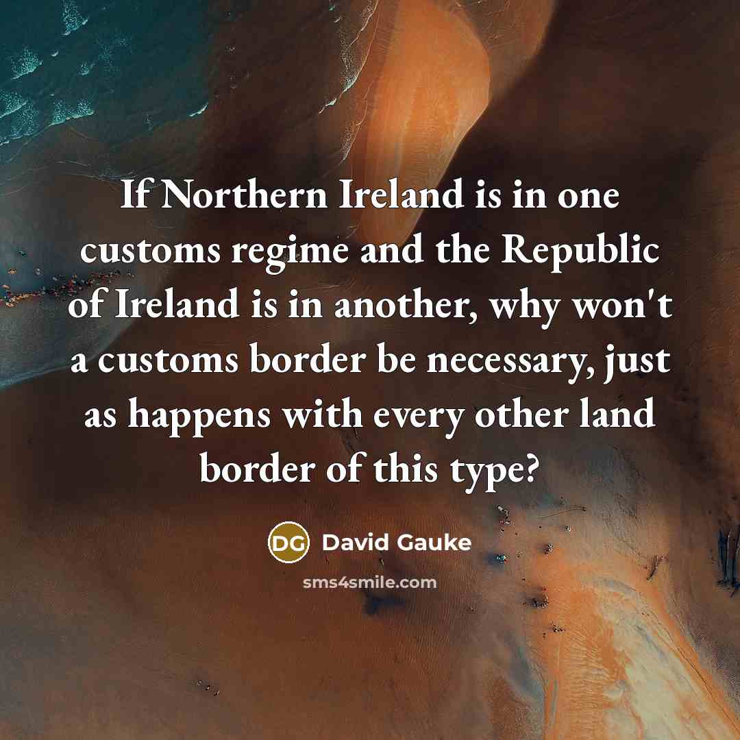 “If Northern Ireland is in one customs regime and the…” quote by David Gauke