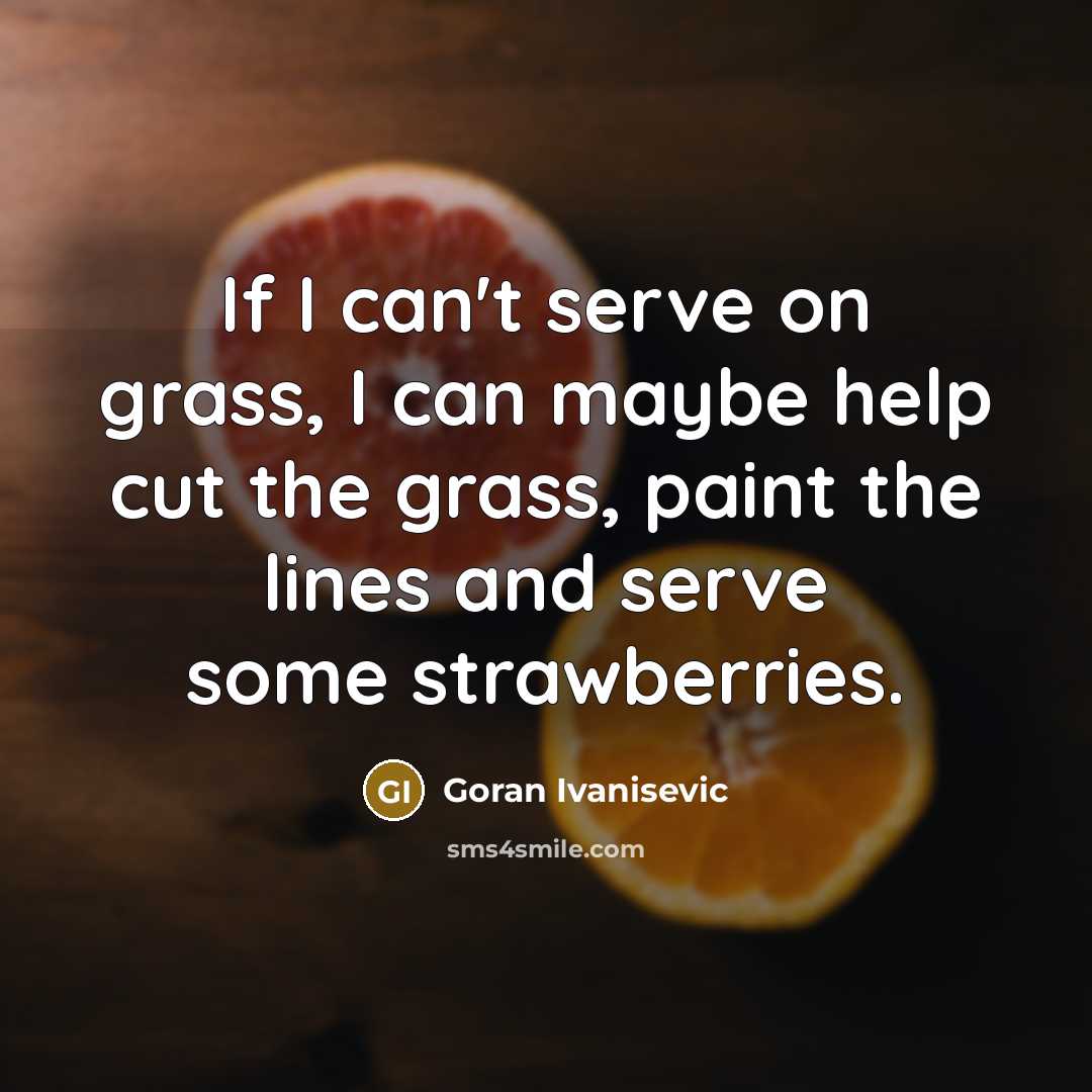 “If I can't serve on grass, I can maybe help…” quote by Goran Ivanisevic