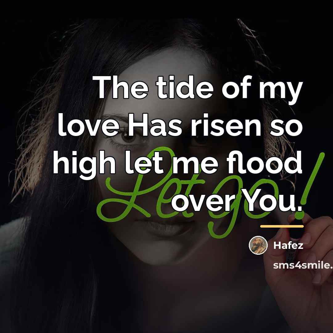 “The tide of my love Has risen so high let…” quote by Hafez