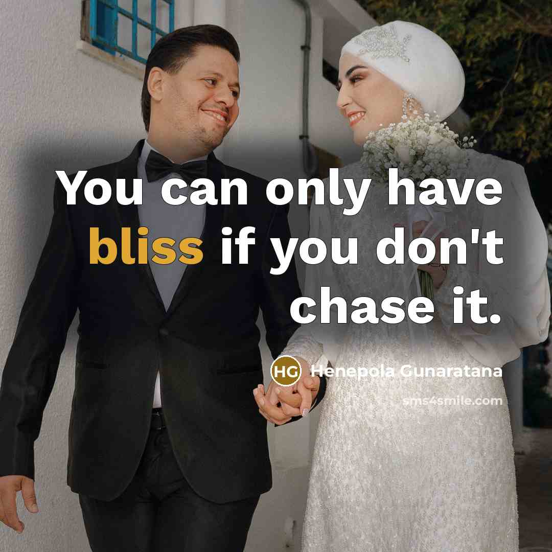 “You can only have bliss if you don't chase it.…” quote by Henepola Gunaratana