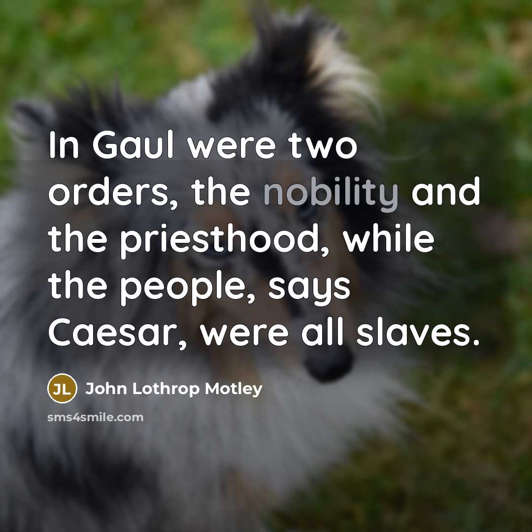 “In Gaul were two orders, the nobility and the priesthood,…” quote by John Lothrop Motley