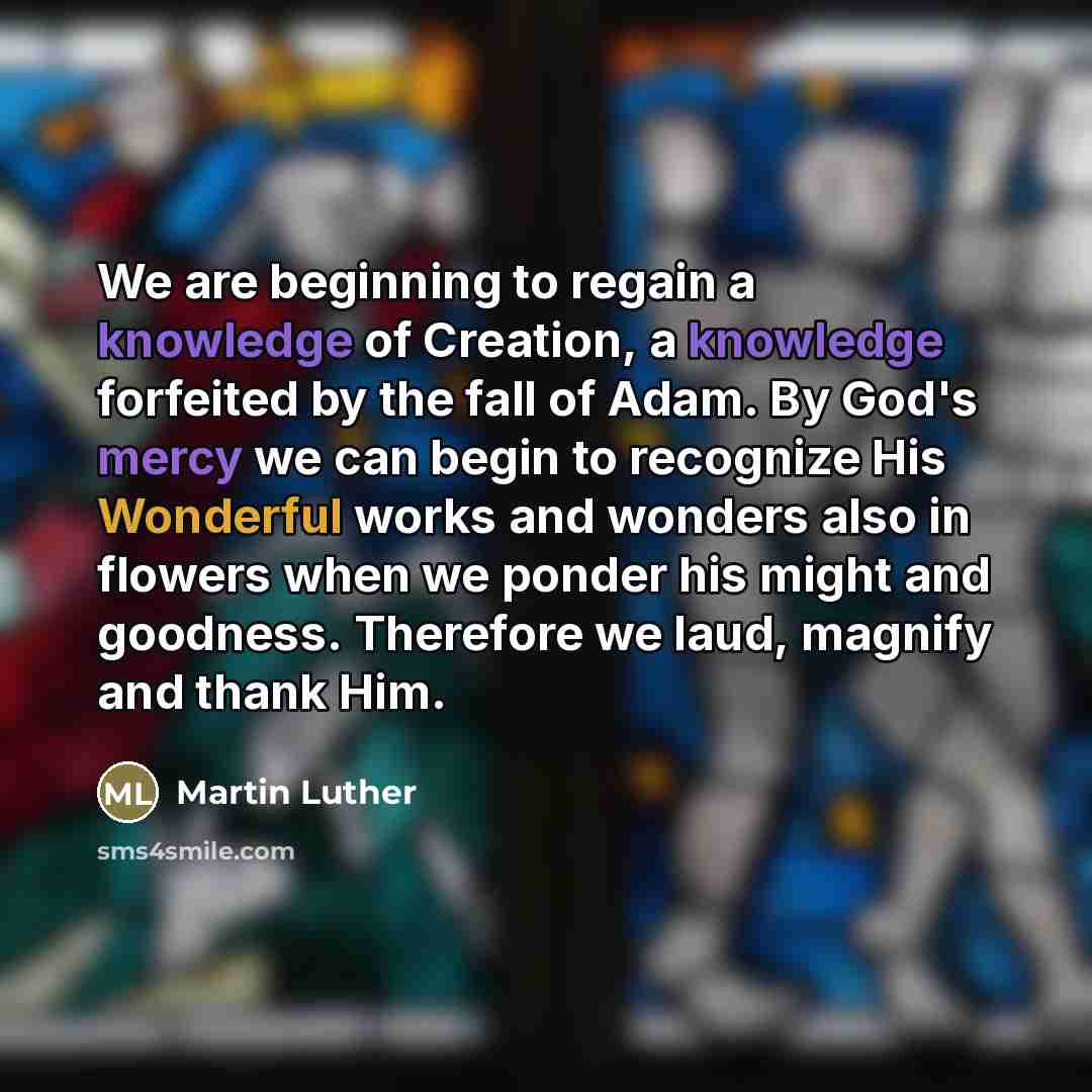 “We are beginning to regain a knowledge of Creation, a…” quote by Martin Luther