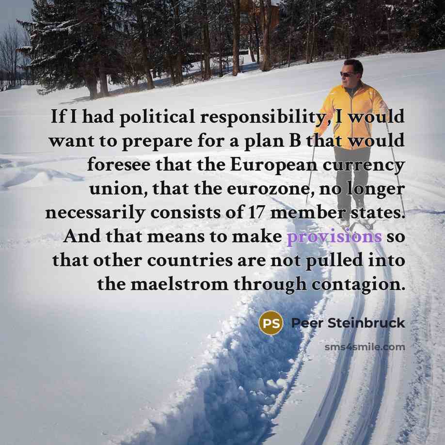 “If I had political responsibility, I would want to prepare…” quote by Peer Steinbruck